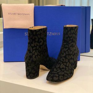 Stuart Weitzman Nirvana AnimalPrint Zip Ankle Booties